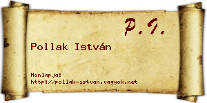 Pollak István névjegykártya